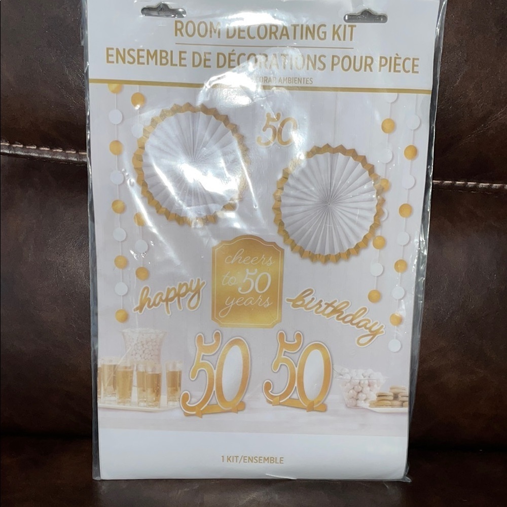 Elegant Gold and White 50th Party Decorations Set